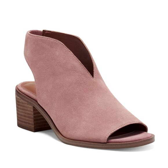 Lucky Brand Pink Suede Mules with Chunky Heel - Picture 2 of 14